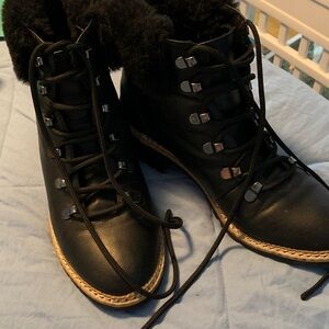 Elegant Black Lace-Up Women's Boots
